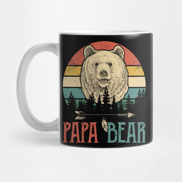Men's Papa Bear T Shirt Father's Day Gift Grandpa Shirt Vintage Shirt Retro Gift Vintage Papa Shirt Forest by Brlechery21